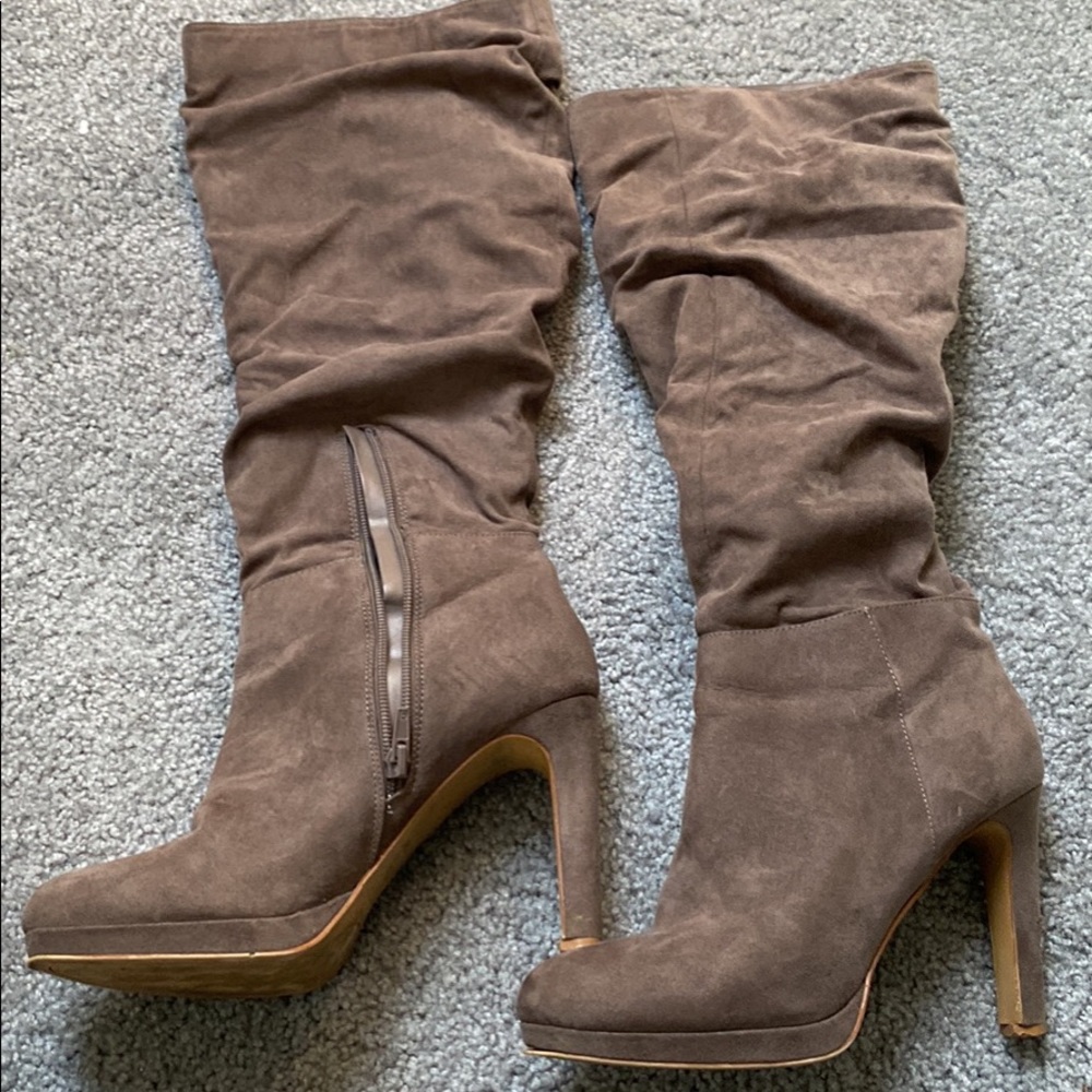 Tan Knee Boots